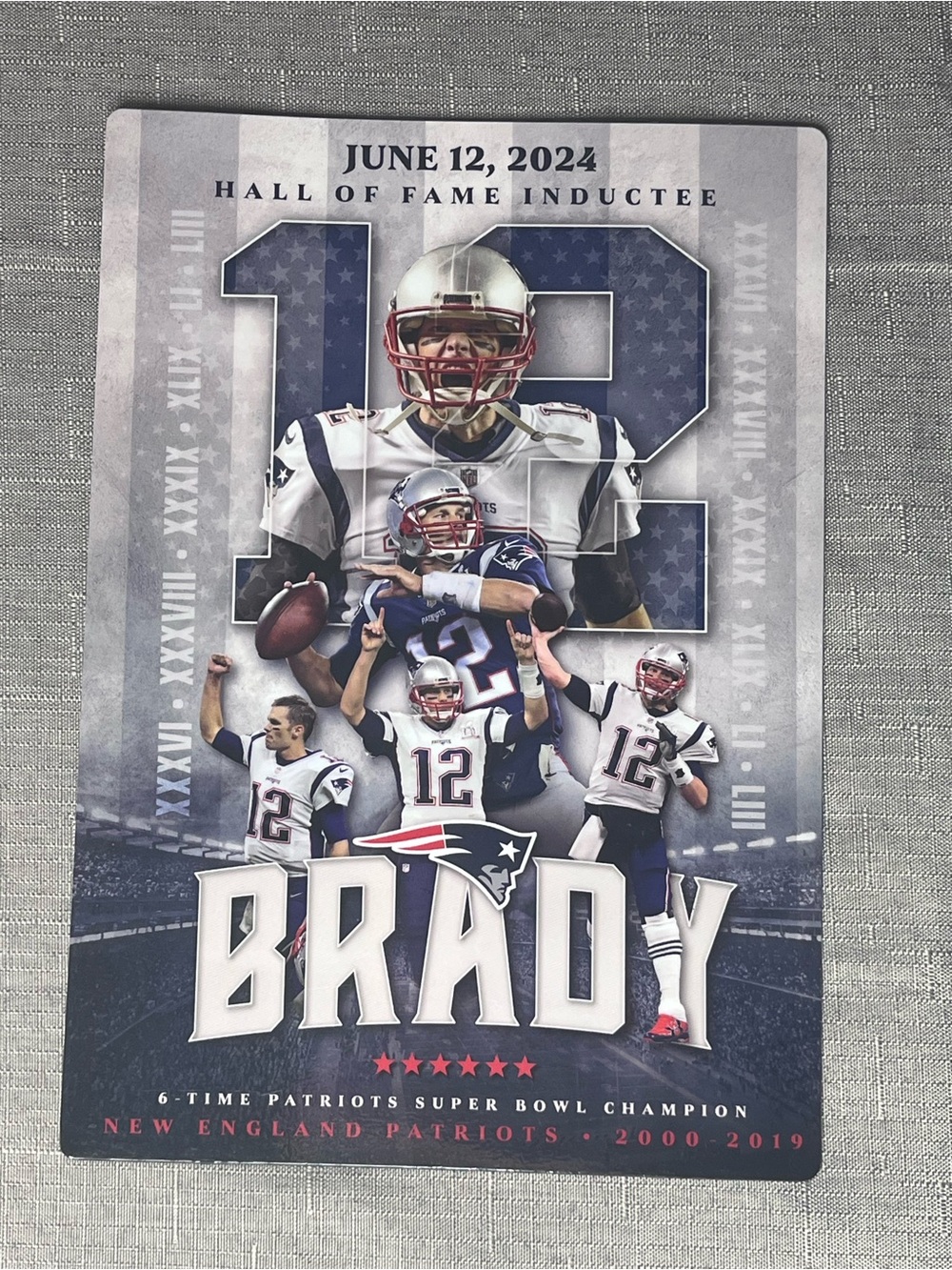 Tom Brady 12 New England Patriots Commemorative magnet - Navy, Silver, Red